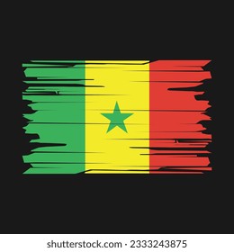 Ilustración del vector del pincel de bandera de Senegal