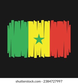 Senegal Flag Brush Vector Illustration