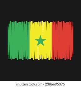 Senegal Flag Brush Vector Illustration