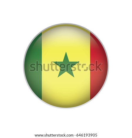 Senegal flag button