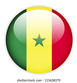 Senegal flag button on white