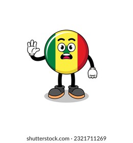 senegal flag cartoon illustration doing stop hand , character design