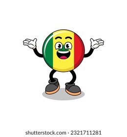 senegal flag cartoon searching with happy gesture , character design