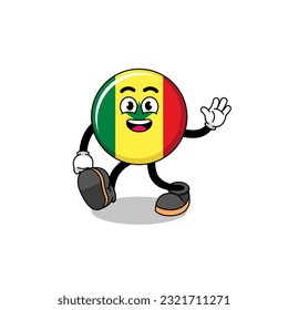 senegal flag cartoon walking , character design