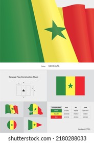 Senegal Flag Construction Sheet Vector