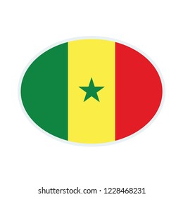 Senegal flag. Senegal ellipse flag.