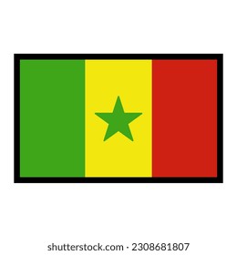 Senegal Flag emoji icon flat design on white background.