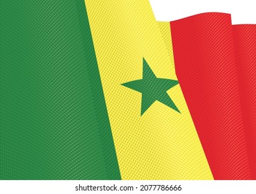 senegal flag fluttering gradient texture