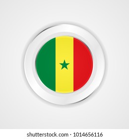 Senegal flag in glossy vector icon.