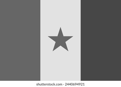 Senegal flag - greyscale monochrome vector illustration. Flag in black and white