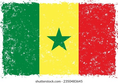 Senegal flag in grunge distressed style