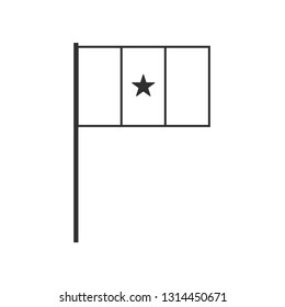 Senegal flag icon in black outline flat design. Independence day or National day holiday concept.