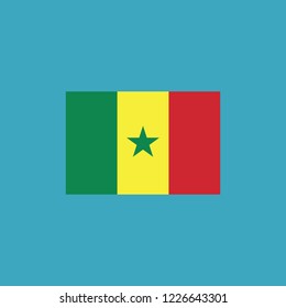 Senegal flag icon in flat design. Independence day or National day holiday concept.