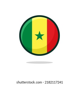 Senegal Flag Icon. Senegal Flag flat style isolated on a white background - stock vector.