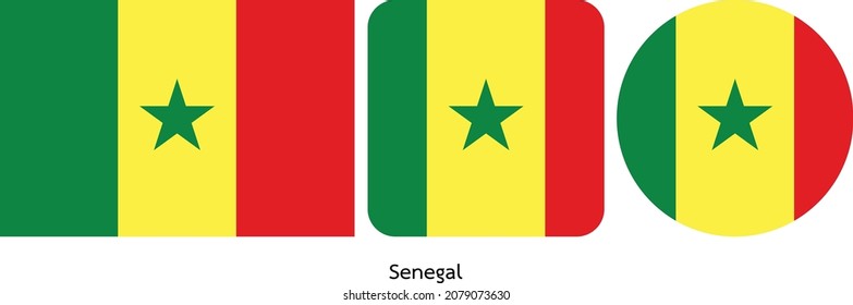 Senegal flag icon set . icons collection