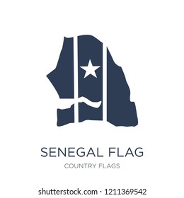 Senegal flag icon. Trendy flat vector Senegal flag icon on white background from Country Flags collection, vector illustration can be use for web and mobile, eps10