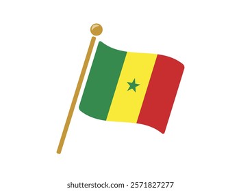 Senegal flag icon Vector Illustration