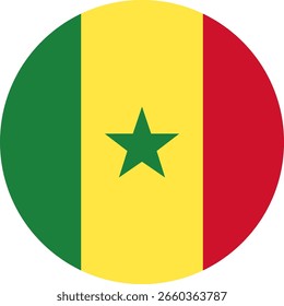 Bandera de Senegal ilustrador banderas de país símbolo redondo bandera circular de la nación