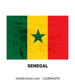 Senegal flag isolated on white background. Republic of Senegal national symbol. Flat design collection.