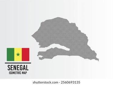 Senegal flag and map vector	