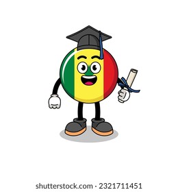 senegalesische Maskottchen mit Graduierungseigenschaft , Zeichendesign
