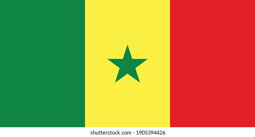 Senegal flag national emblem graphic element Illustration template design