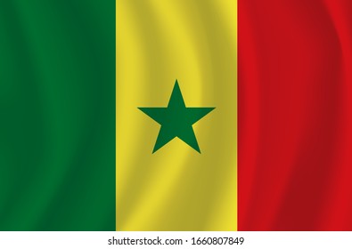 Senegal flag, official colors and proportion correctly. National Senegal flag. Vector illustration. EPS10.