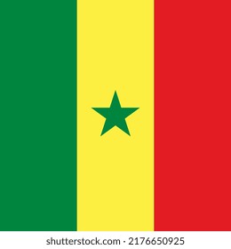 Senegal Flagge, offizielle Farben. Vektorgrafik.