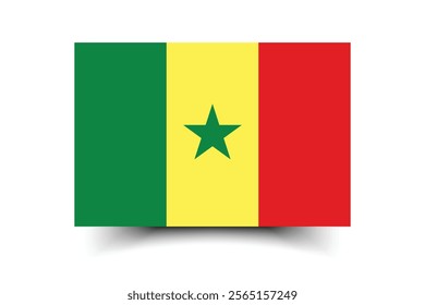 Senegal flag official size and color standards vector illustration