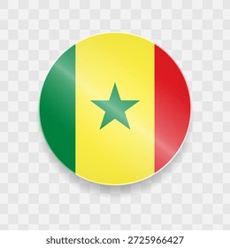 Bandeira do Senegal no botão de vidro