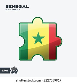 Senegal flag puzzle pieces. vector illustration isolated on a white background