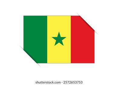 Senegal flag - rectangle colorful flag representing a country cultural identity and heritage. The essence of national pride and unity. Attached by the corners in a paper album