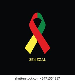  Diseño de Vector de cinta de la bandera de Senegal.