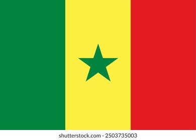 senegal flag, senegalese flag - vector illustration