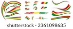 Senegal flag set elements, vector illustration on a white background