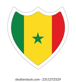 Senegal flag. Flag of Senegal in shape