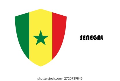 Bandera de Senegal en forma de escudo (insignia)
