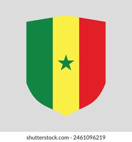 Senegal Flag in Shield Shape Frame