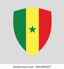 Senegal Flag in Shield Shape Frame