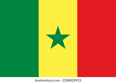 Senegal flag simple illustration for independence day or election