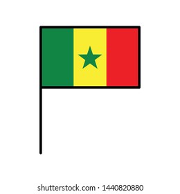 Senegal  flag. Simple vector Senegal  flag
