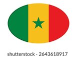 Senegal flag square shaped. vector	