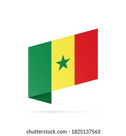 Senegal Flaggenstaatsymbol einzeln auf nationalem Hintergrund. Grußkarte Nationaler Unabhängigkeitstag der Republik Senegal. Illustrationsbanner mit realistischer Staatsflagge.