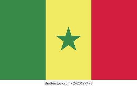 Senegal Flag Vector Design Stock Illustration