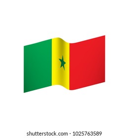 Senegal flag, vector illustration on a white background