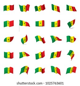 Senegal flag, vector illustration on a white background