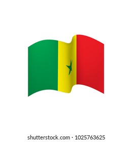 Senegal flag, vector illustration on a white background