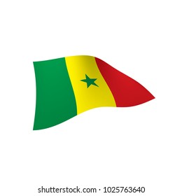 Senegal flag, vector illustration on a white background