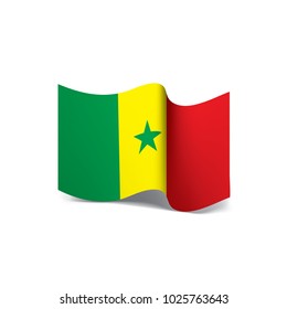 Senegal flag, vector illustration on a white background