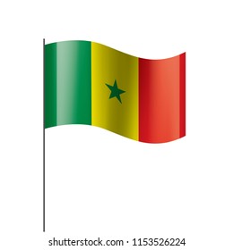 Senegal flag, vector illustration on a white background